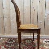 Set of 6 Louis XVI medallion chairs with caning.