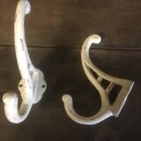 White cast iron wall hooks