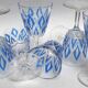 6 verres à eau VMC Reims Arlequin bleu
