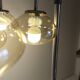 Light smoked glass water drop chandelier with 6 drops from the 1960s.