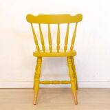 Oak Wooden Grid Seat Chair, Spain, 1950s