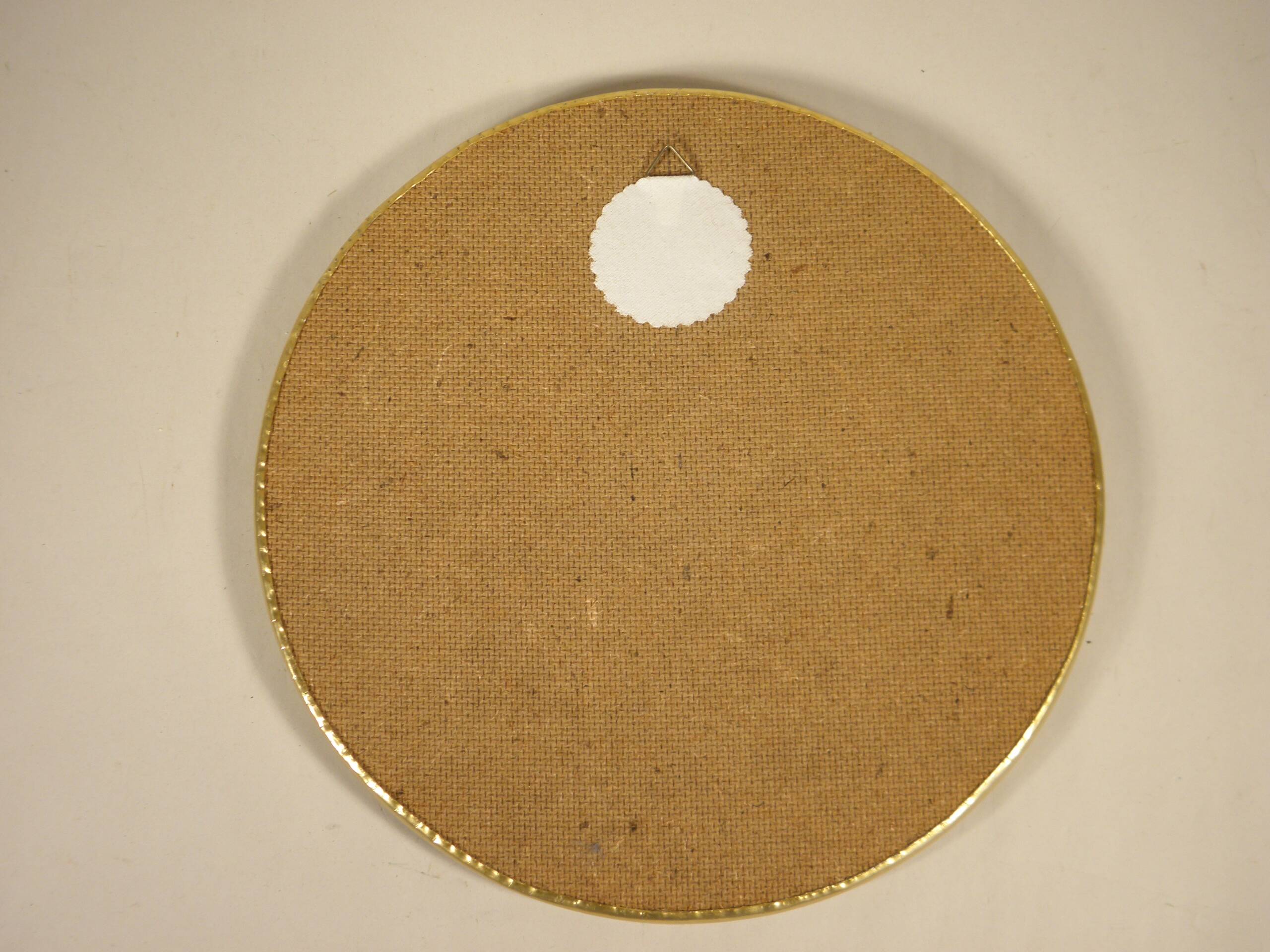 Round mirror in gilded metal 24 cm