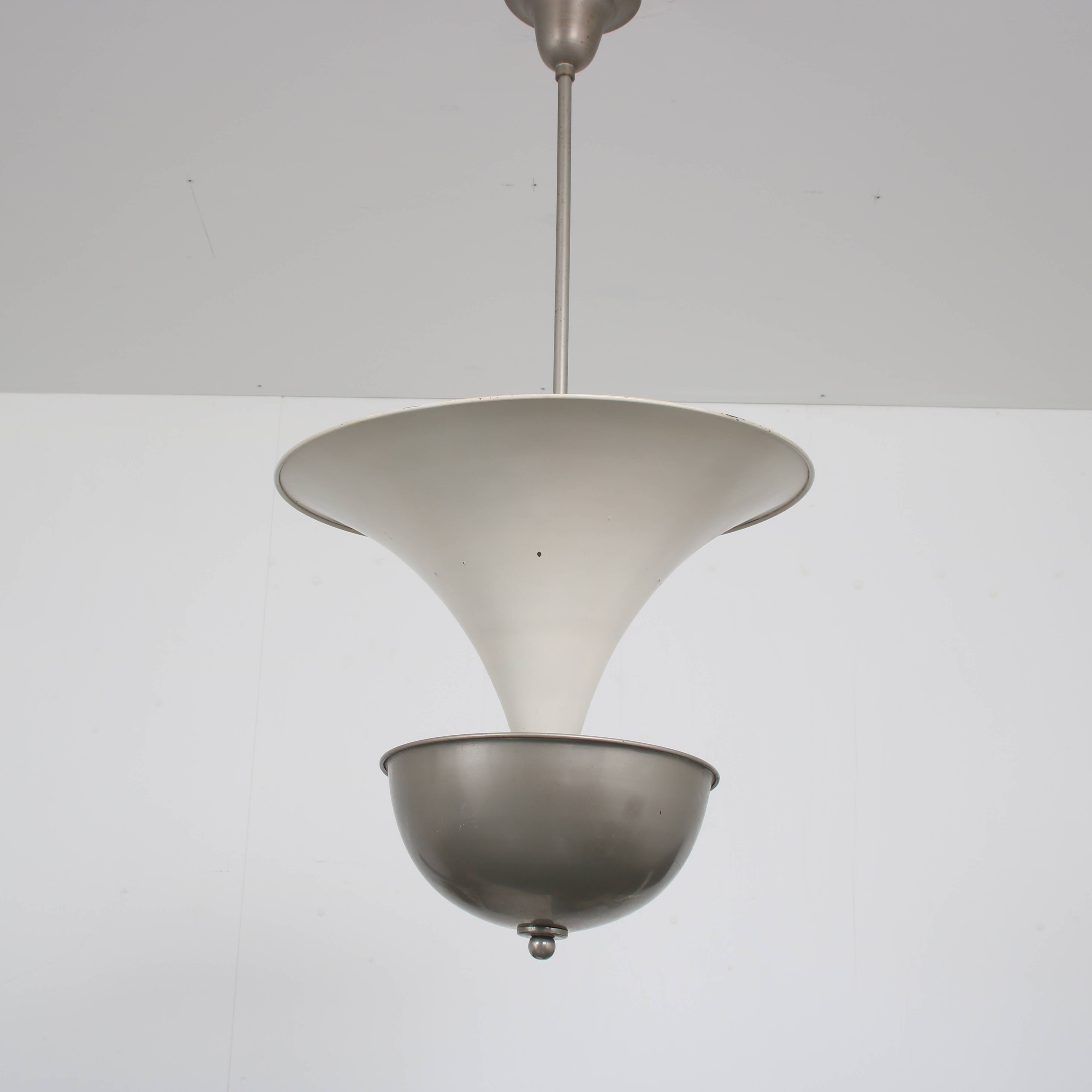 1930s Art deco hanging lamp from the Netherlands