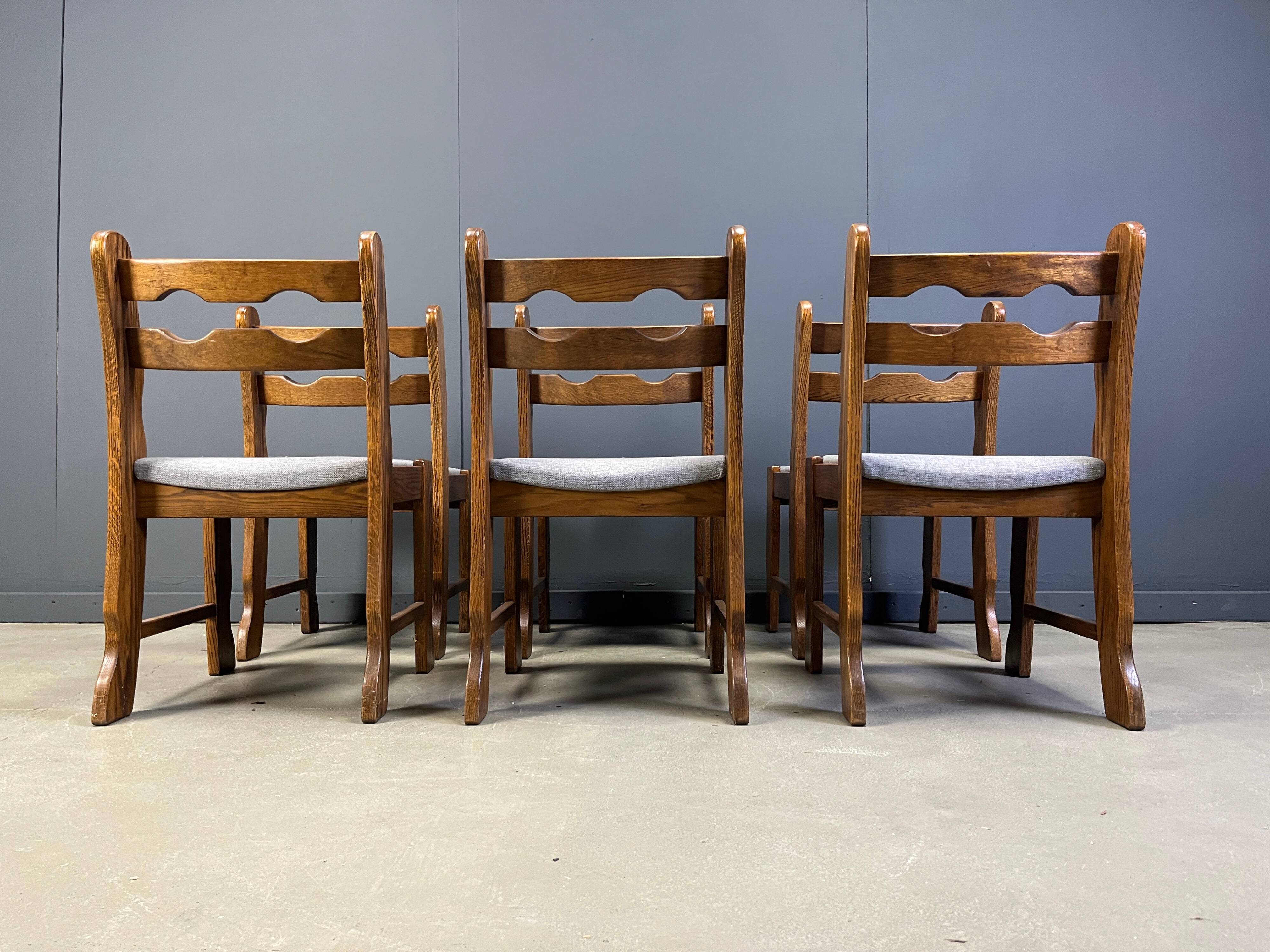 Brutalist dining chairs, set of 6 - 1960s