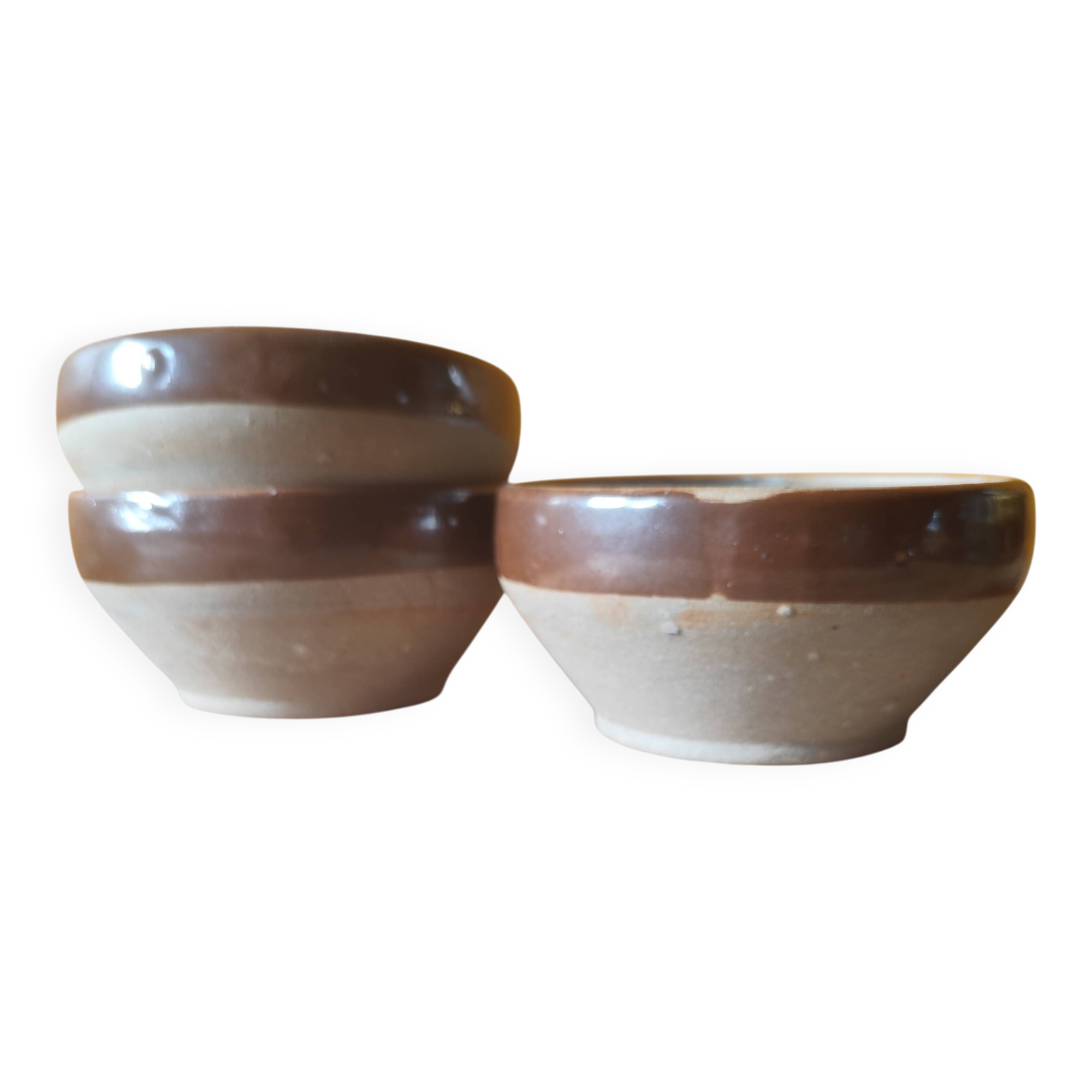 Small stoneware bowls from Digoin, rustic serving bowls