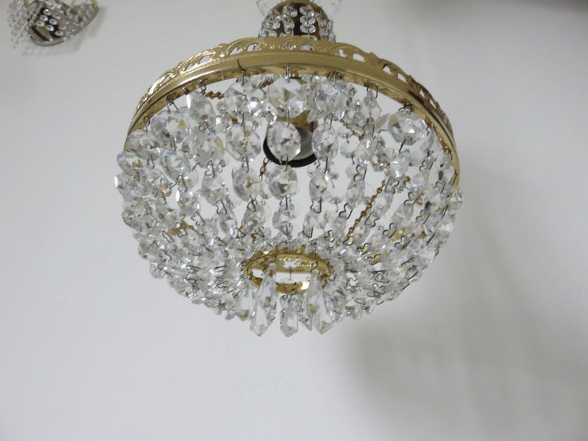 "Hot air balloon" chandelier with Deknudt stamps, 40s