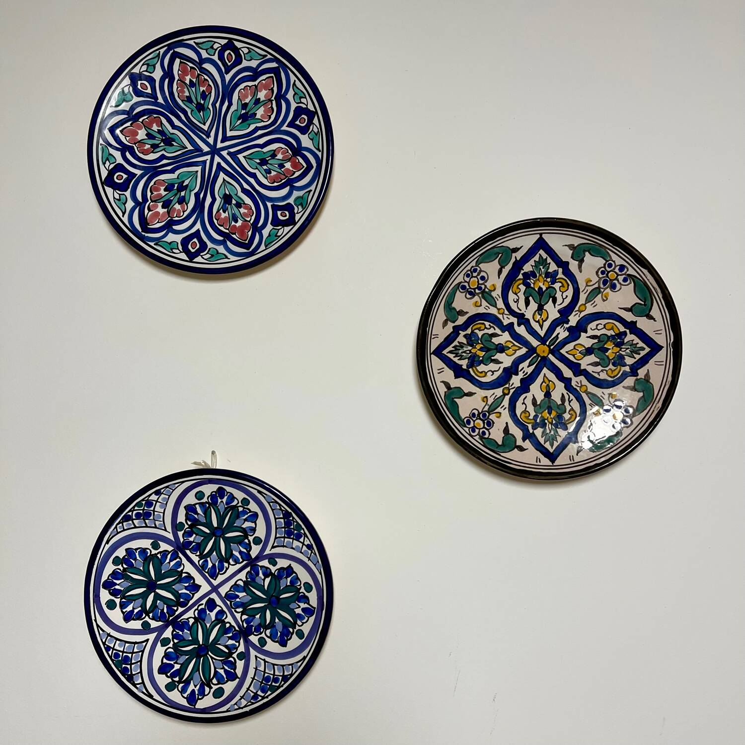 Hand painted terracotta flat plate