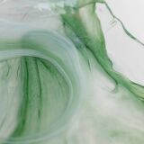 Vintage Murano Glass Tray in Green and White Swirls - Handmade Italian Glass, Mid-Century 1970s