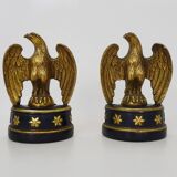 Pair of Hollywood Regency golden eagle bookends by Borghese. 60s