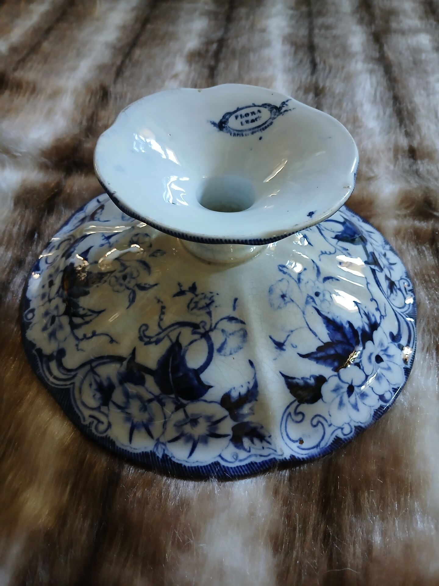 2 antique compotiers in Creil and Montereau ironstone.