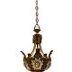 Vintage Bronze & Crystal Beaded Chandelier, 1950s