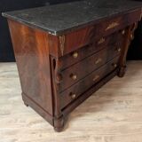 Mahogany chest of drawers with swan decoration