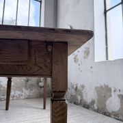 Solid oak farmhouse table with extensions (190-280cm) 1950