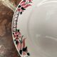 Set of 5 flat plates Céranord Saint-Amand with red floral decoration.