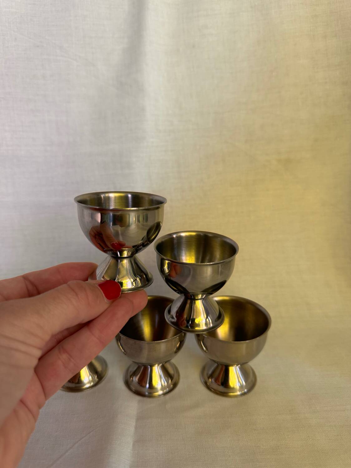Set de 5 coquetiers en acier inoxydable