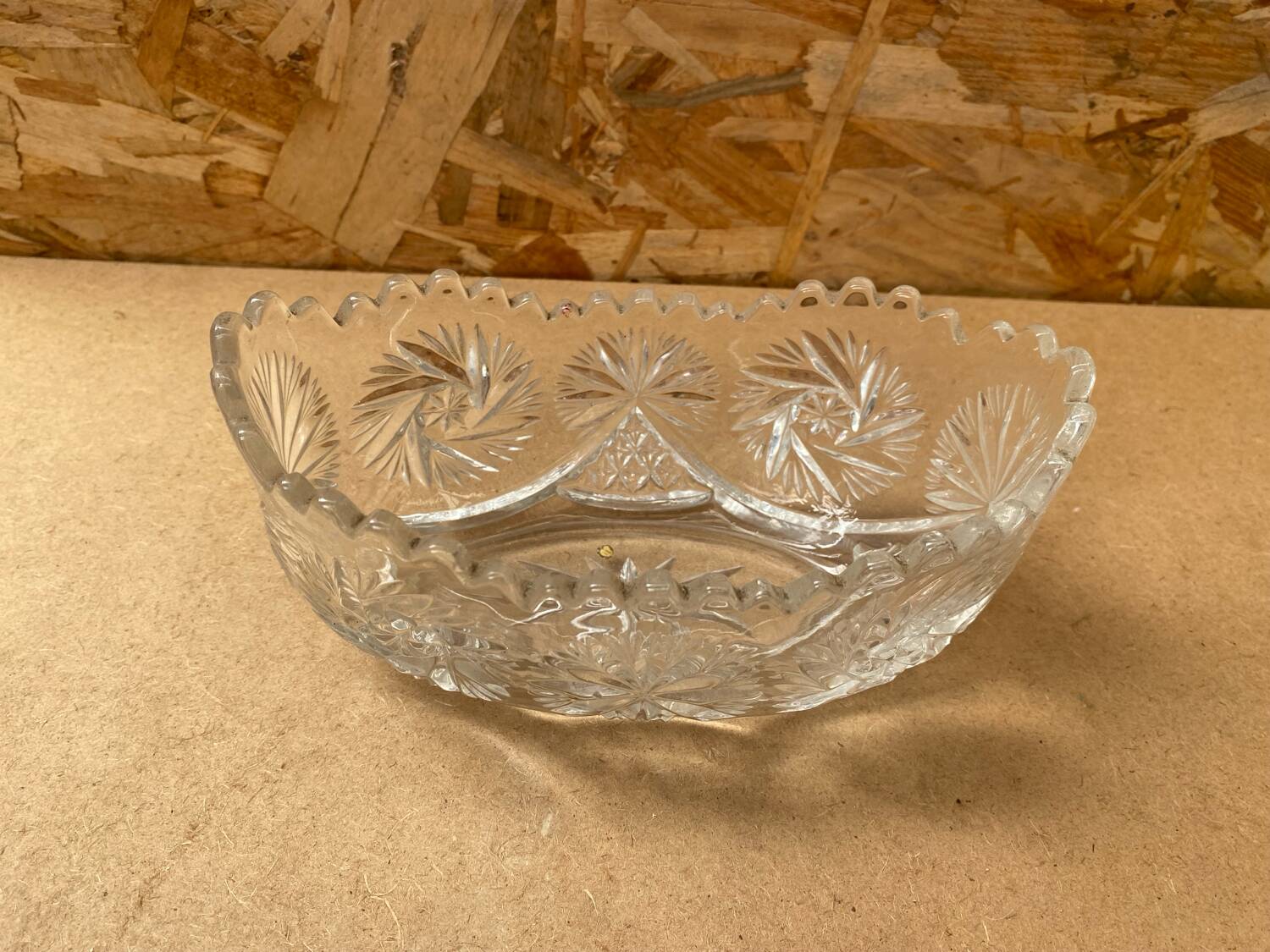 Antique cut crystal centerpiece cup 50s vintage