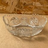 Ancienne Coupe Centre de Table Cristal Taillé Années 50 Vintage