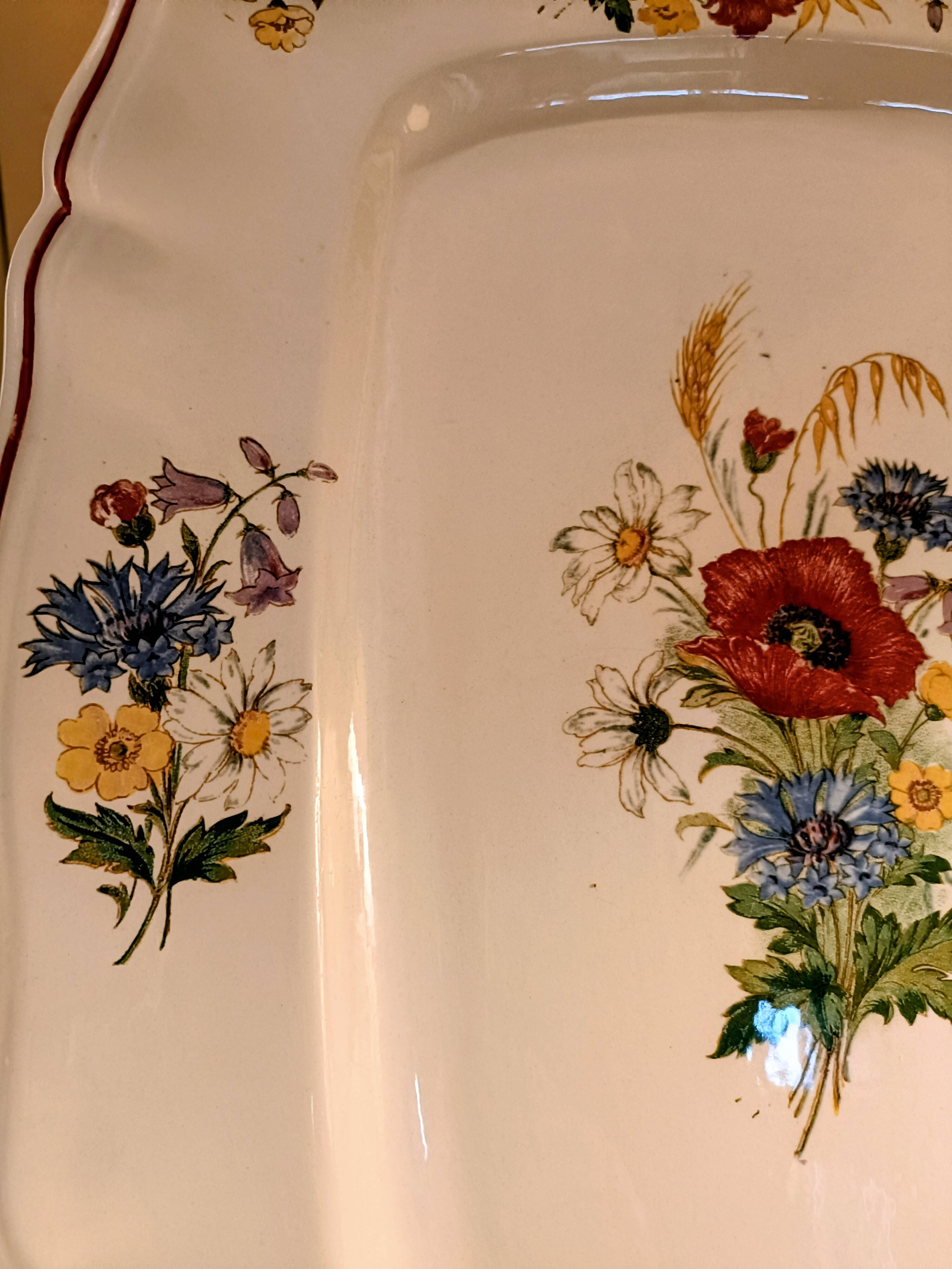 Large dish Digoin Sarreguemines model Agreste