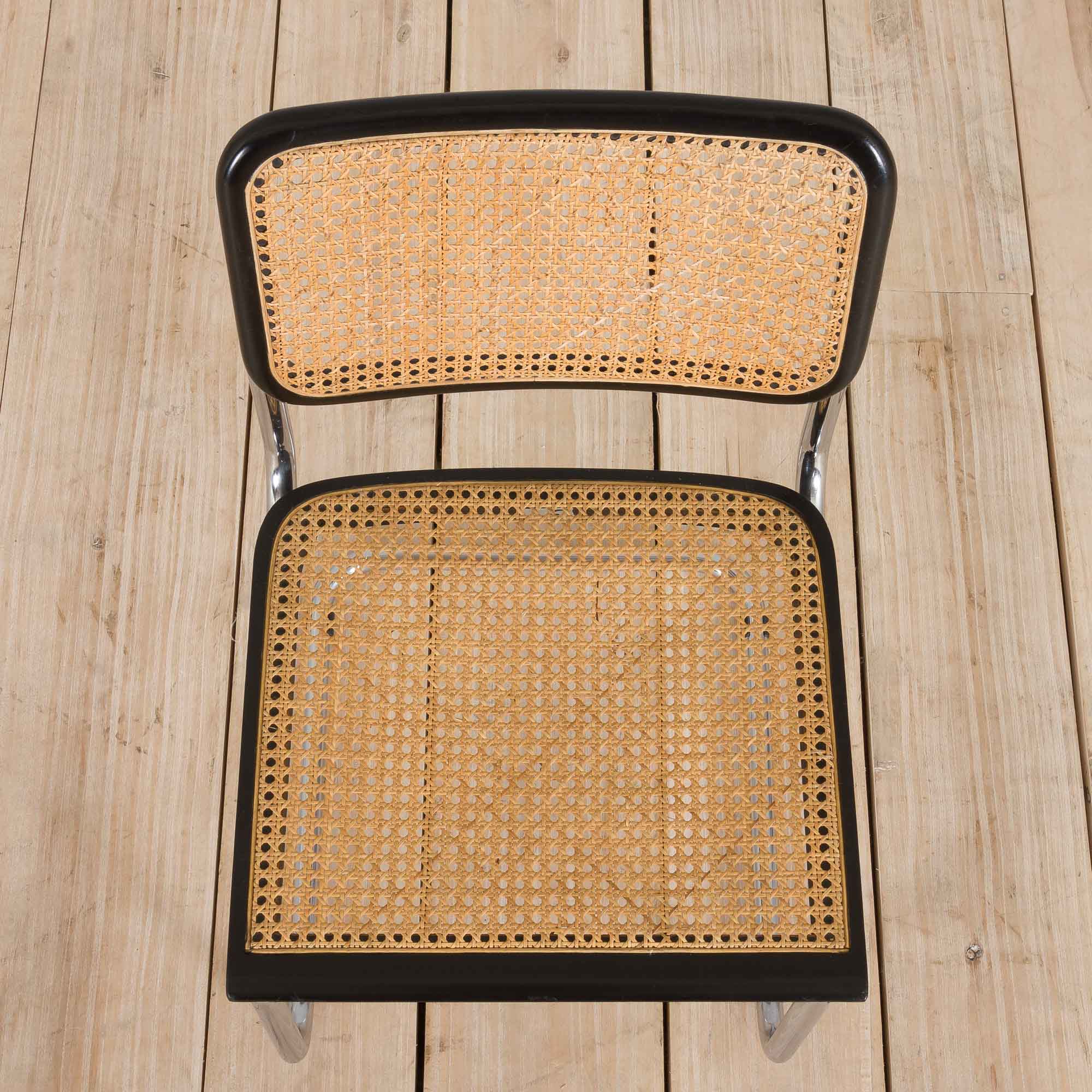 Black cesca chair by Marcel Breuer