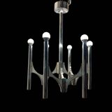 Lustre italien en chrome par Sciolari 1970