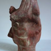 Large sculpture of Maya king Pakal's head, Mexico.