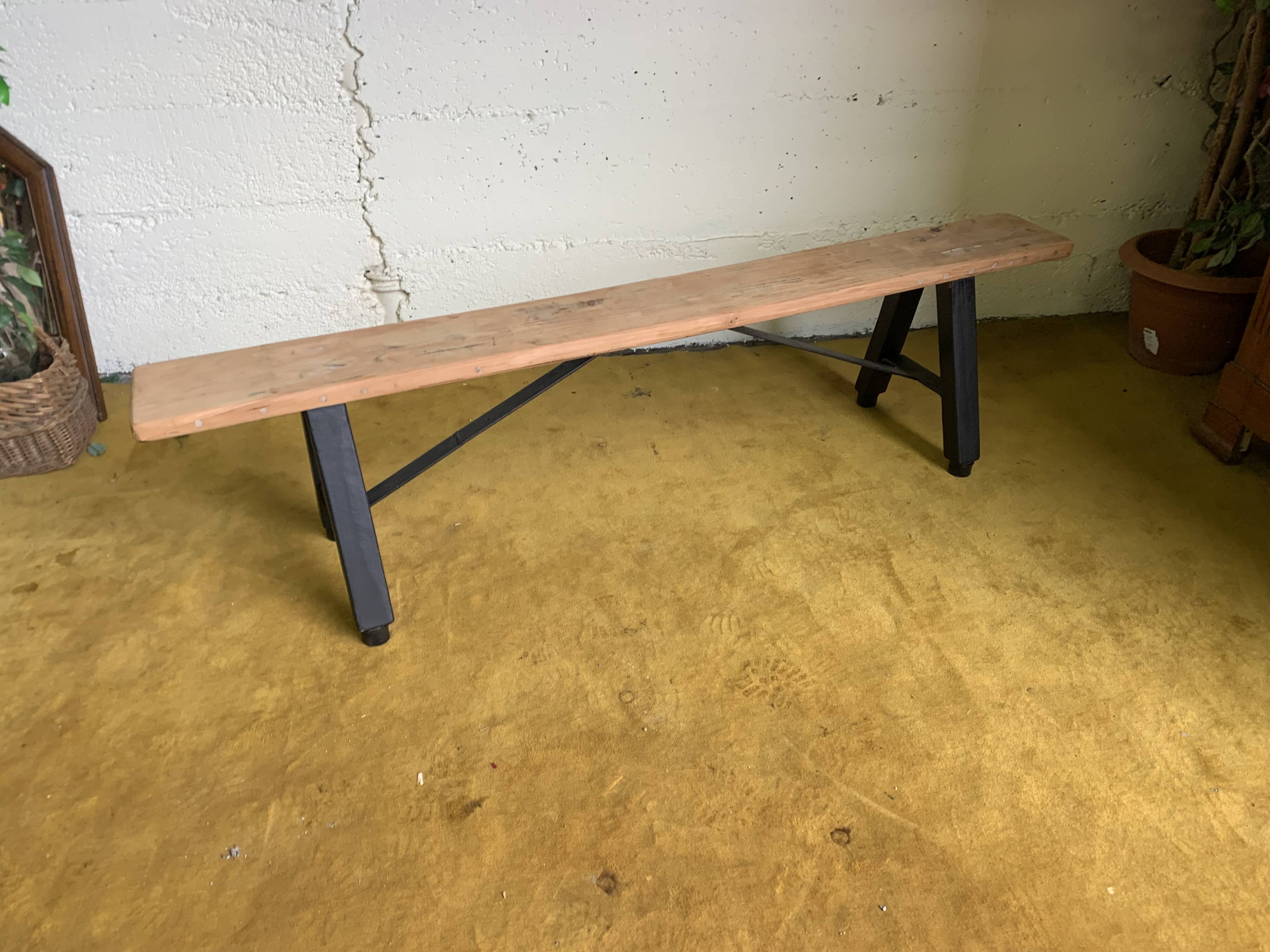 Banc campagne assise bois brut