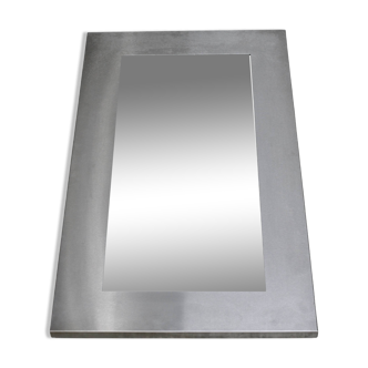 Grand miroir acier années 70
