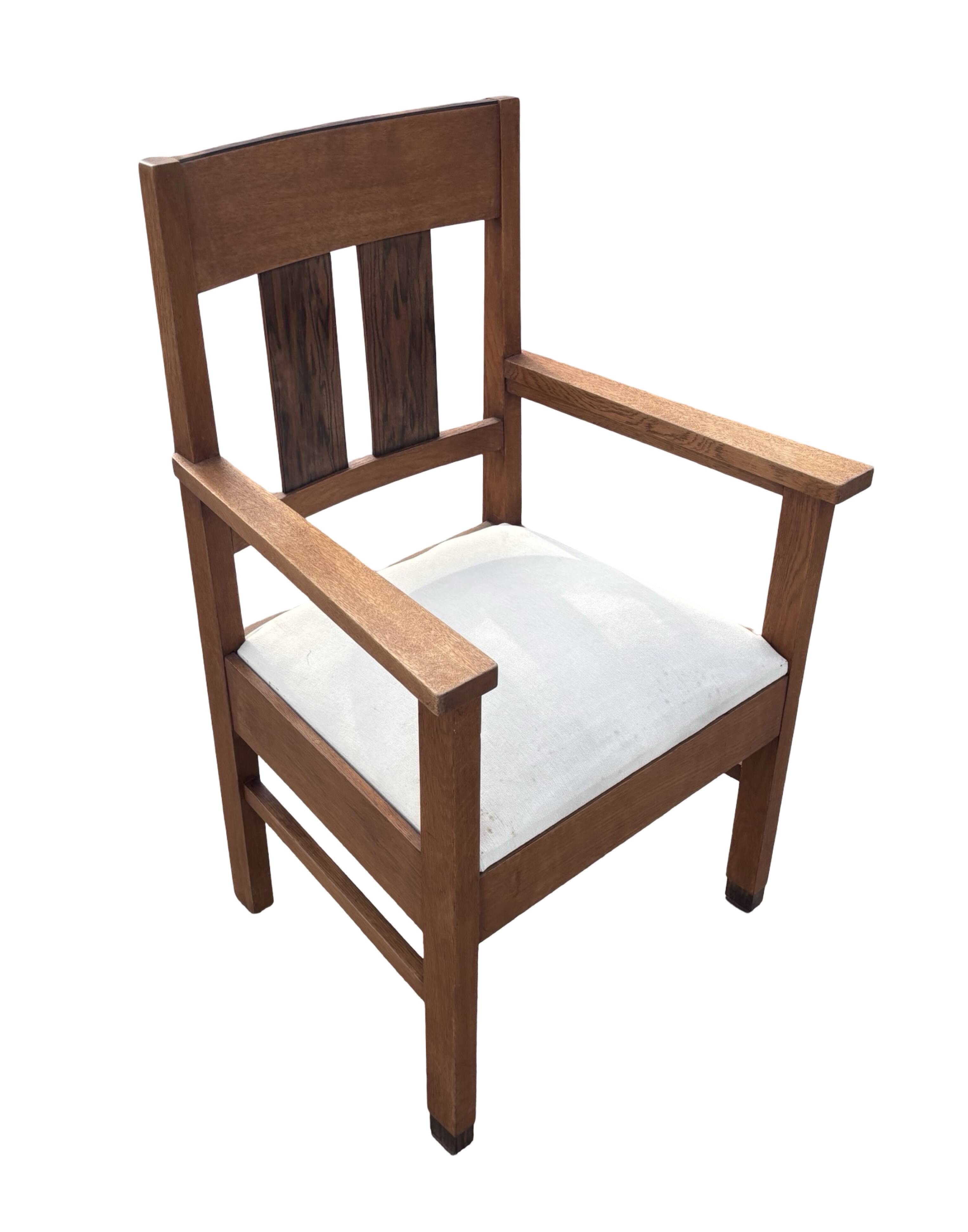 Set of four Art Deco chairs oak Amsterdam School Design 30's