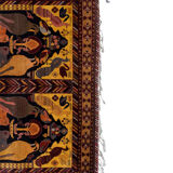 Vintage handmade traditional oriental turkish oushak rug 6'8" x 10'6"