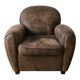 Vintage retro brown fabric club chair
