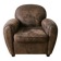 Vintage retro brown fabric club chair