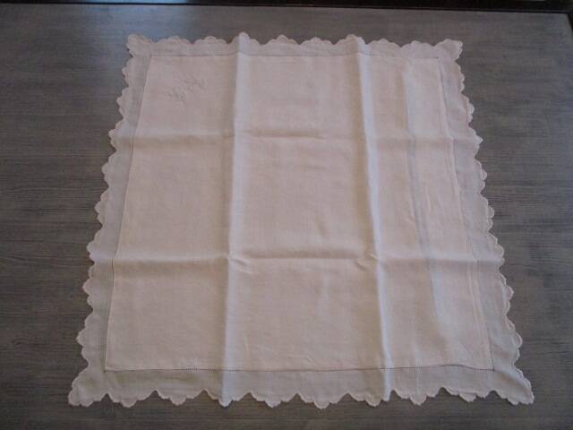Antique embroidered/monogrammed pillowcase: 75x75cm