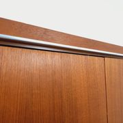 Vintage Scandinavian modernist wardrobe in teak and metal from the 1960s.