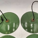 Enameled sheet metal pendant lights