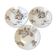 3 plates with hors d'oeuvre in Terre de Fer HB Choisy bird decoration
