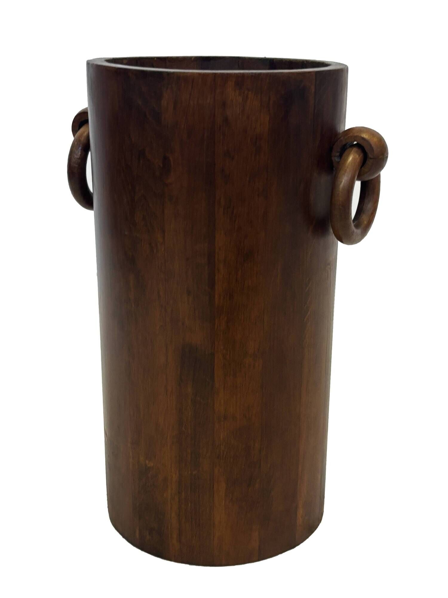 Vintage Wooden Cylinder Umbrella Stand, 1960s minimalist design