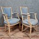 Paire de fauteuils Louis XVI en bois laqué vers 1900
