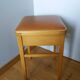 Wooden and faux leather shoe shine chest stool