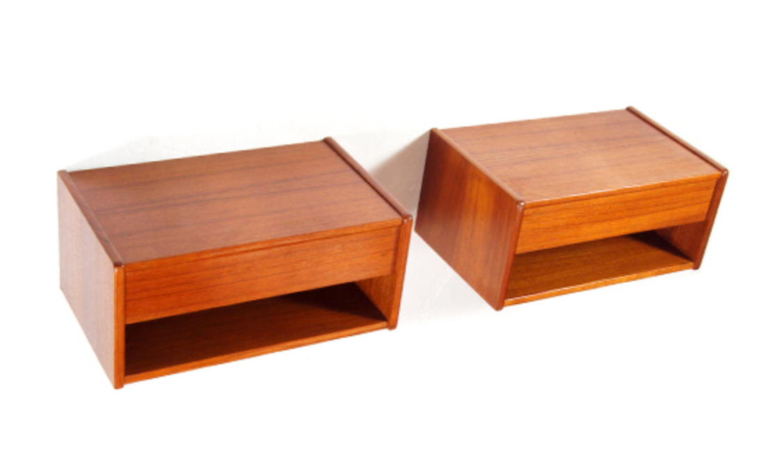 Pair of wooden bedsides