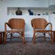 Paire de fauteuils en rotin