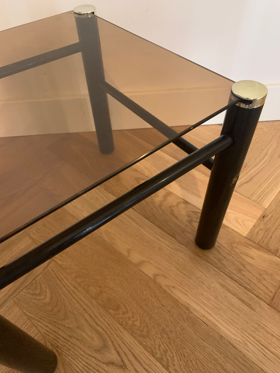 Small smoked glass table