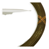 Faceted wall mirror in neoclassical Gustavian style, oval, in gilded wood, Italy, 1900s.