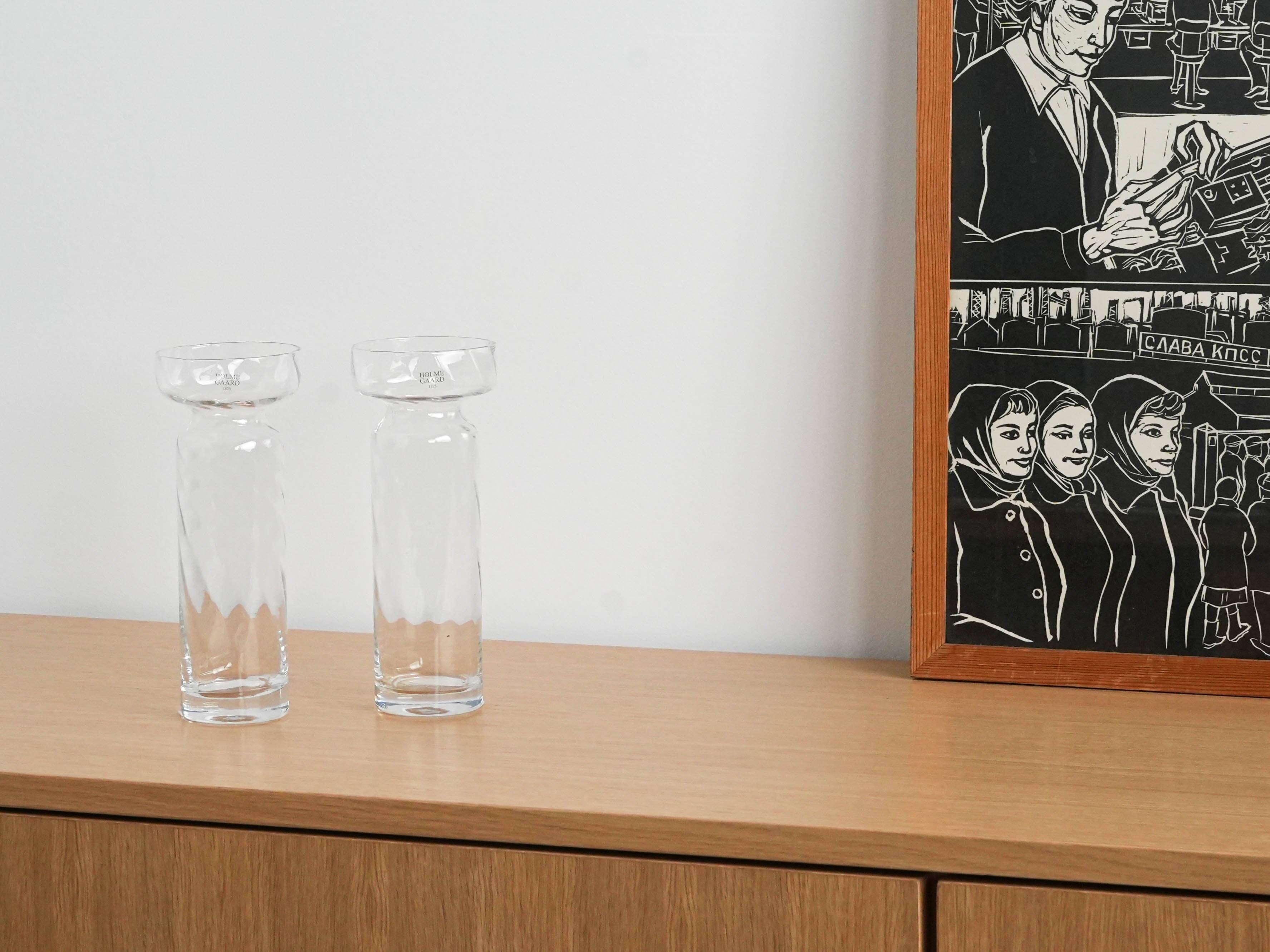 Glass vase, Danish design, 1970s, manufacturer: Holmegaard