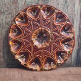Vintage French oyster tray in Majolica from Vallauris
