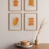 4 abstract illustrations - paintings and pictures signed Eawy