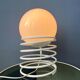 Large mid-century opaline milk glass spiral table lamp