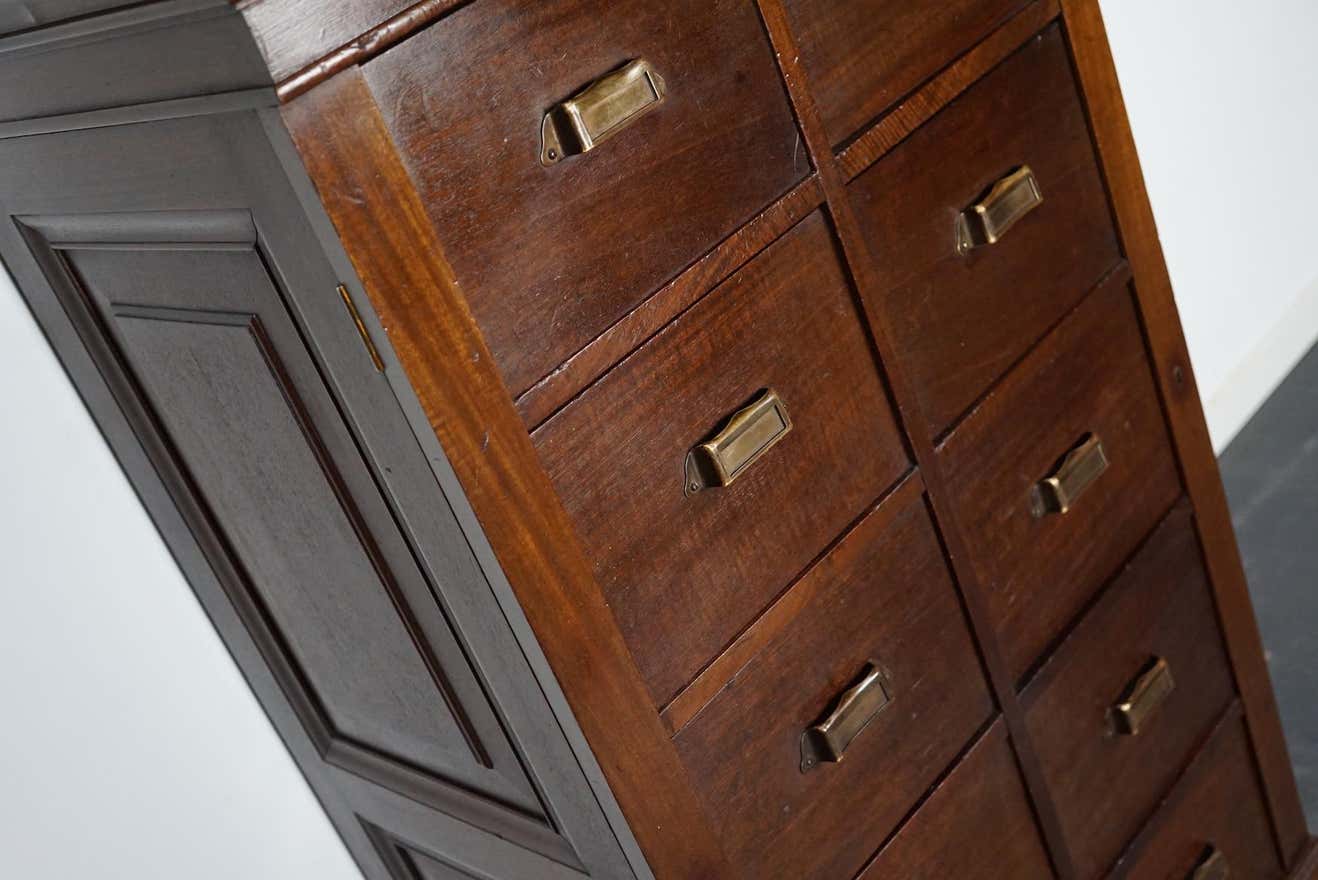 Classification cabinet mahogany drawers Netherlands 1930s