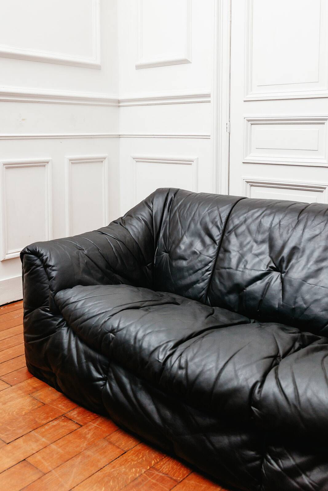 Leather Sloop sofa by Michel Ducaroy for Ligne Roset, France, 1970.