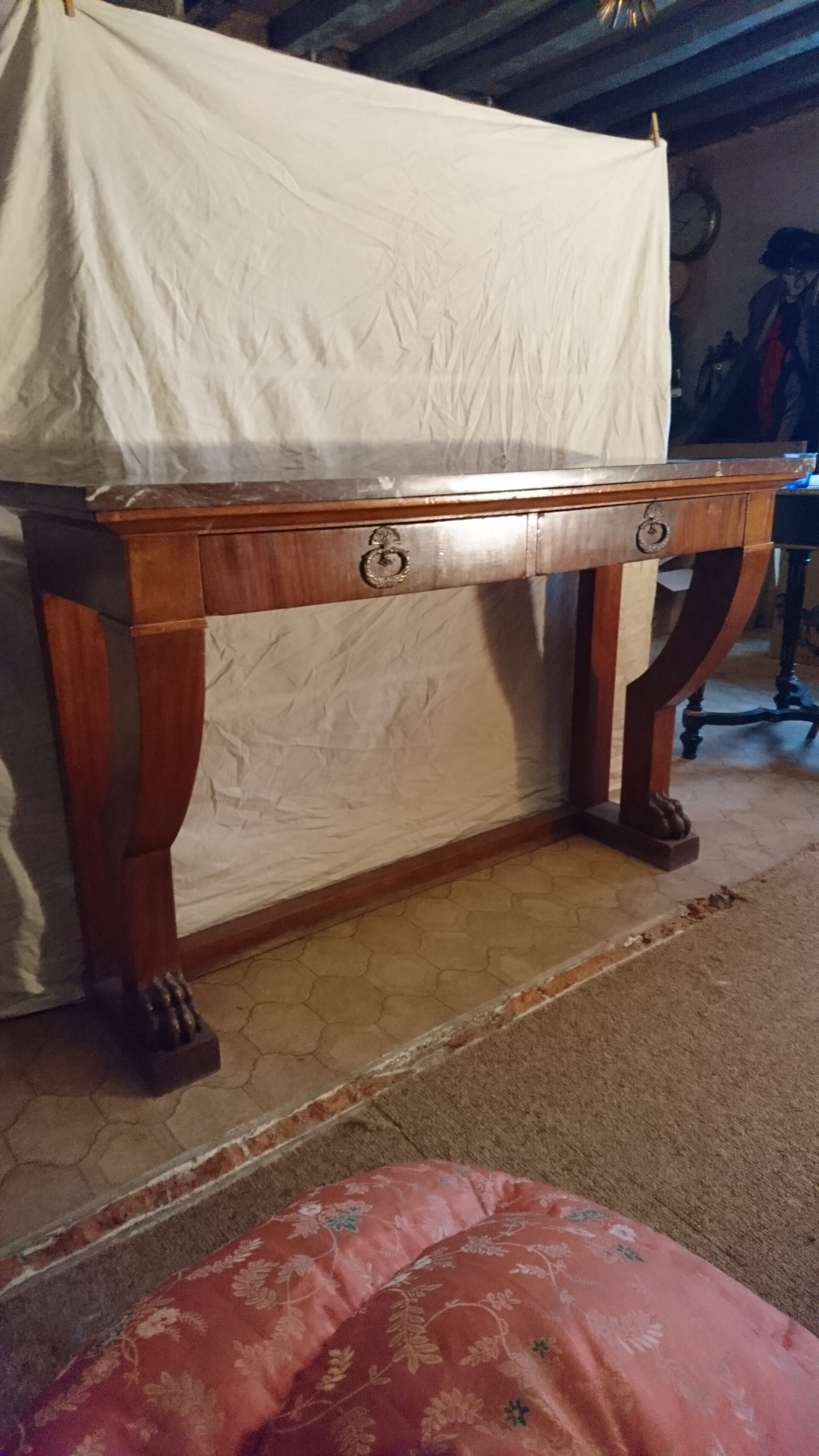 Mahogany empire style console