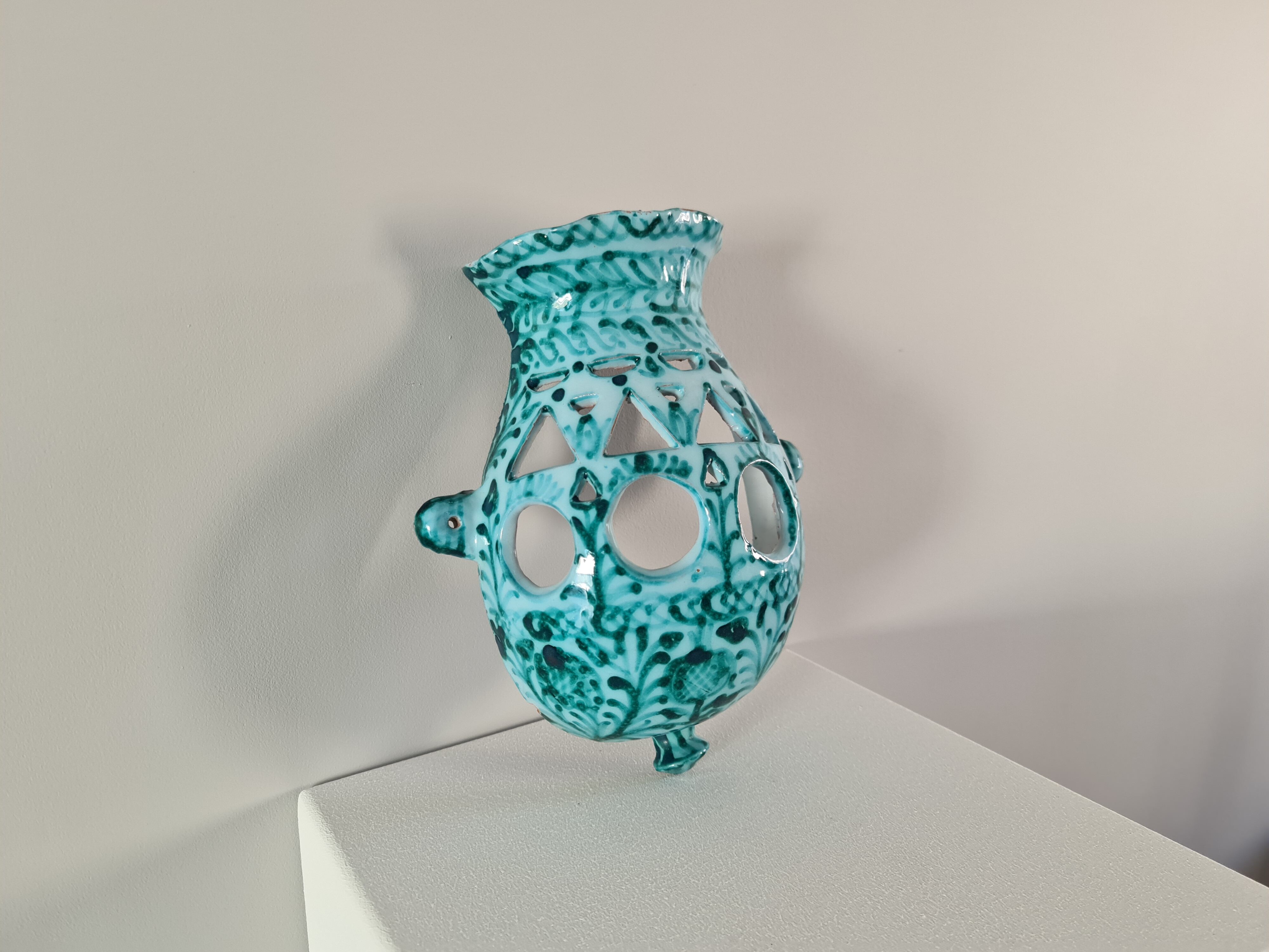 Ceramic wall lamp, 1970, handcrafted, mid-century, vintage